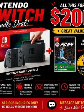 Nintendo Switch Console with Gray Joy-Con Controllers